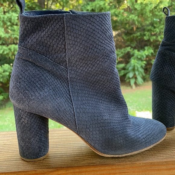 Maje Navy Felix Faux Python Ankle Bootie size 40 - Picture 3 of 9